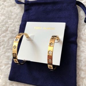 Tory Burch- Pierced T Hoop Earrings